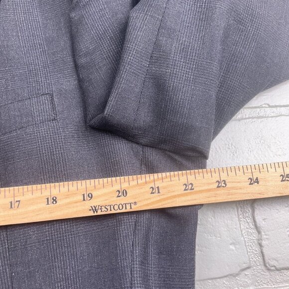 Jos A Bank Suit Men 42/34Wx31L Gray Prince Edward Plaid Wool Classic Career 2pc - Picture 10 of 16